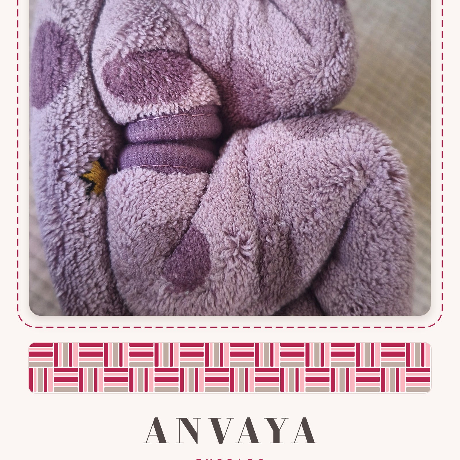 Close-up of the soft, plush lilac towel fabric