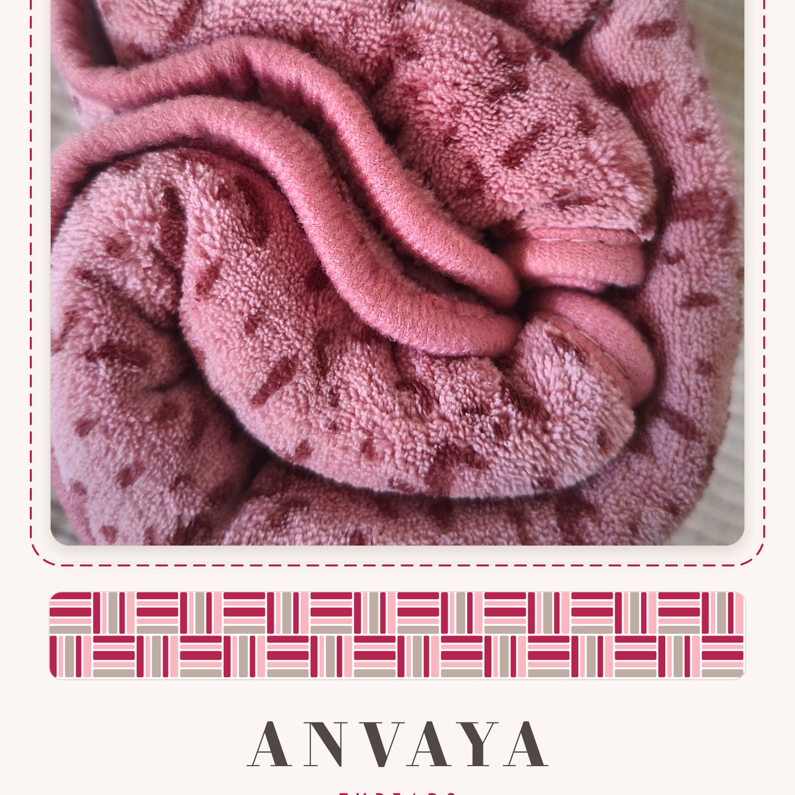 Close-up of the soft, plush rose pink towel fabric