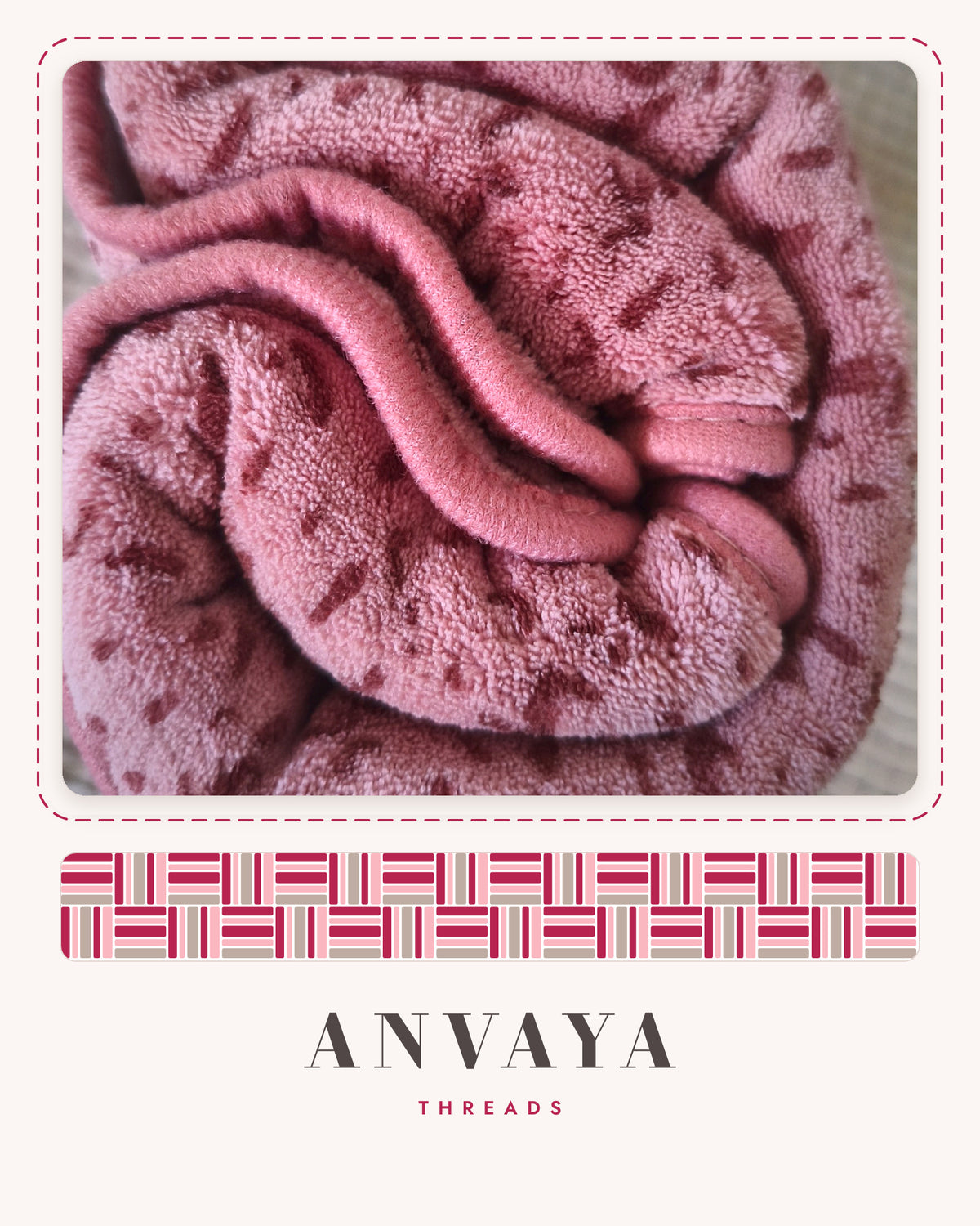 Close-up of the soft, plush rose pink towel fabric