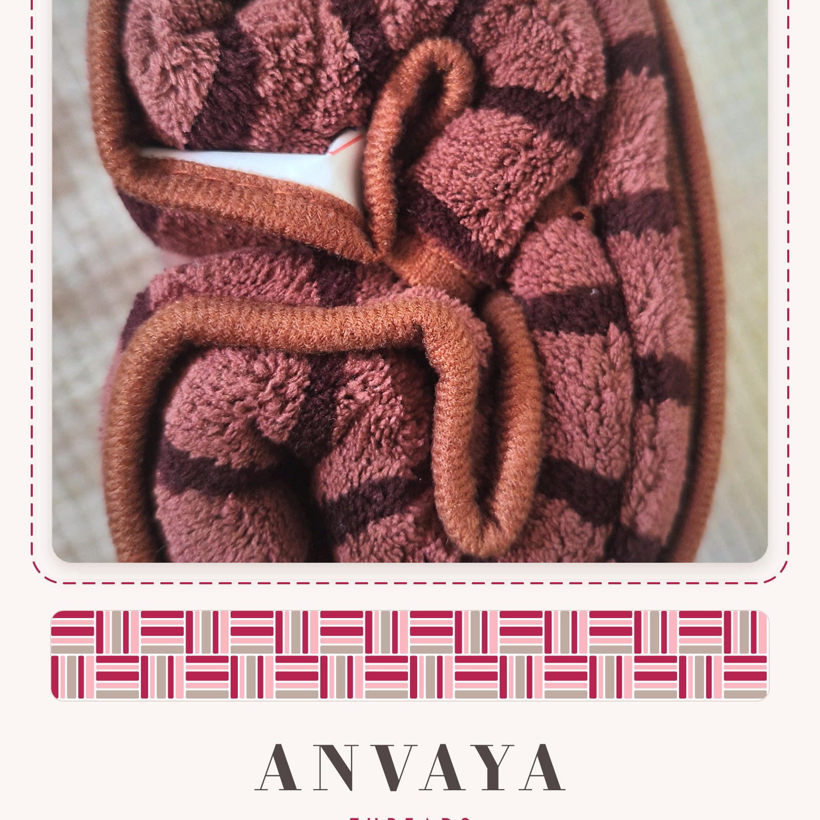 Close-up of the soft, plush chocolate brown towel fabric