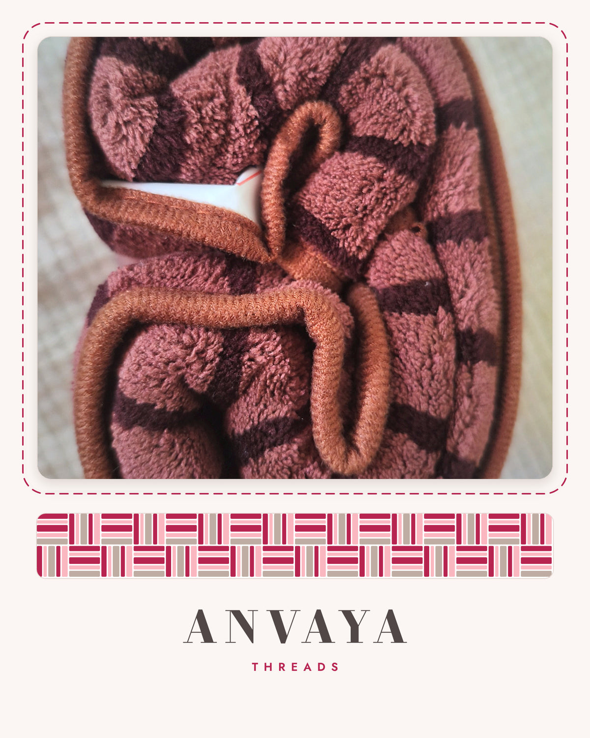 Close-up of the soft, plush chocolate brown towel fabric