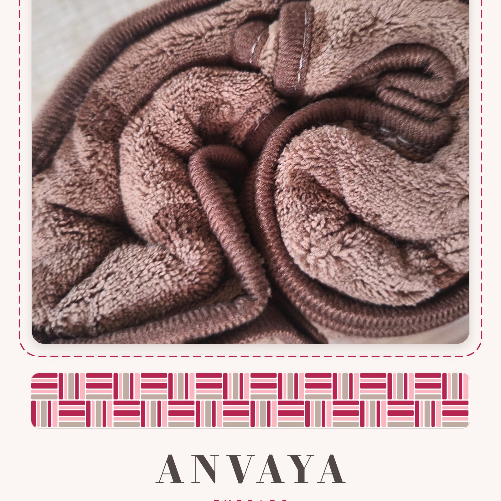 Close-up of the soft, plush mocha brown towel fabric