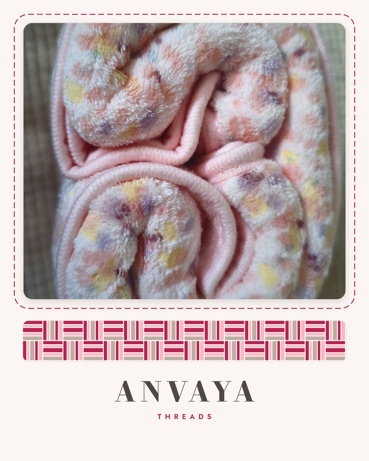 Close-up of the soft, plush pastel towel fabric
